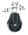 Wichard Single Plain Bearing Block - Sheave 45, Swivel with Clevis (63109)