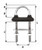 Wichard Watertight U-Bolt Black Large (65431-65461)