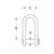 Ronstan Shackle, Wide Dee, Slotted Pin - Diagram