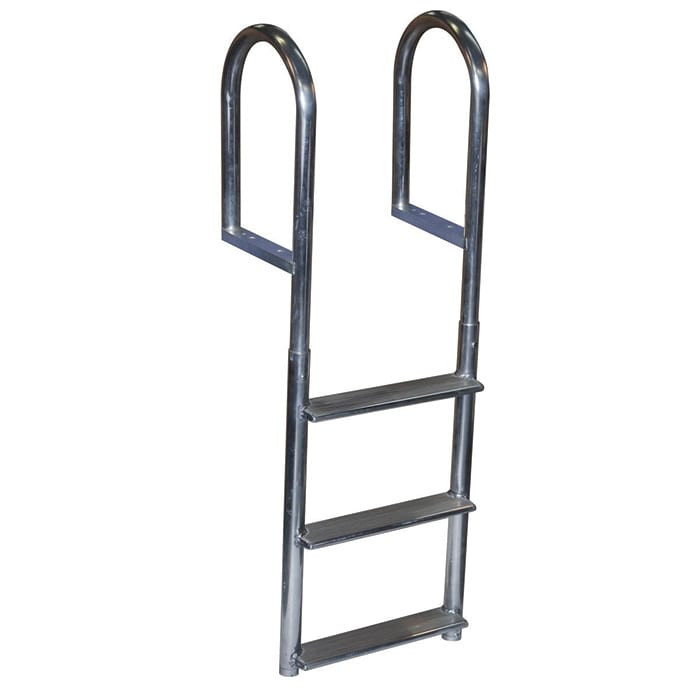 Dock Edge Dock Ladder, 3 Step, Fixed, WIDE Step Welded, Aluminum (DE2043F)