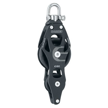 Harken 60mm Aluminum Element Fiddle Block - Swivel, Becket (6263)
