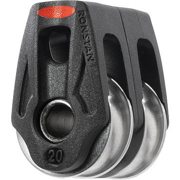 Ronstan Series 20 Ball Bearing Orbit Block, Double Lashing, HHL Sheave (RF25209HL)