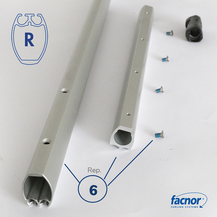 Facnor Foil Section R24 External 2-meter length for Ø6/7/8mm Forestay (Complete Kit) (09190024040)