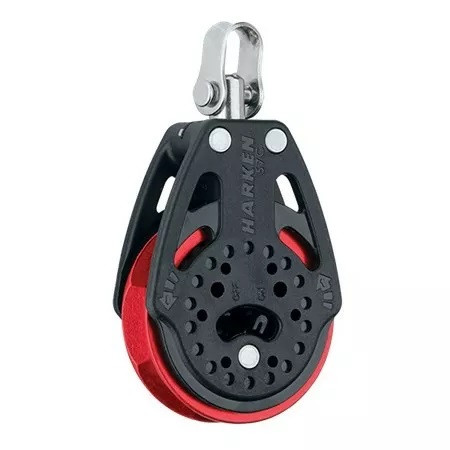 Harken 57mm Ratchet Block - Swivel, Red Sheave (HK2135.RED)