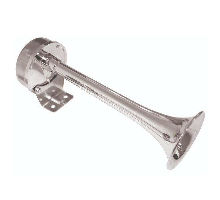 RWB Trumpet Horn - Single, Chrome Plastic, 225mm, 12v (RWB934)