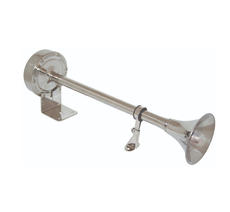 RWB Trumpet Horn - Stainless Steel, Single, 12v/24v (RWB990/RWB991)