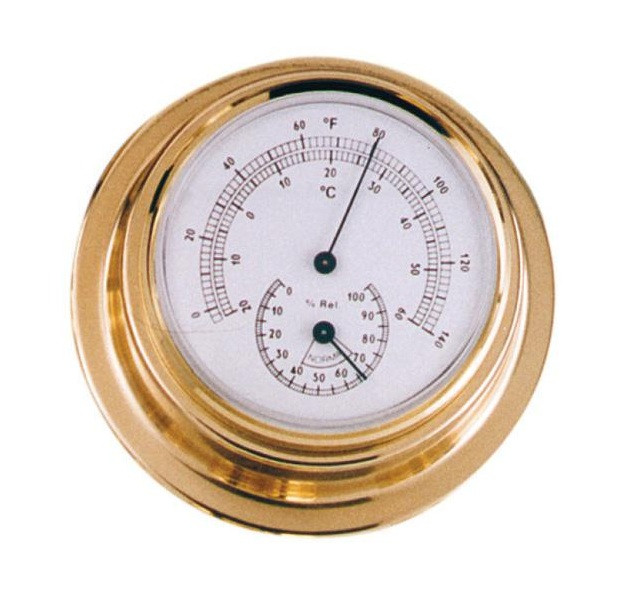 RWB Thermometer & Hygrometer Brass 70mm (RWB4542)