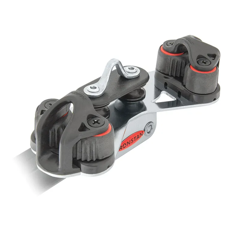 Ronstan Series 19 I-Beam Car, Single Control Sheaves, 2 Cleats (RC61920)