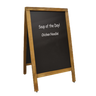 Omcan - A-Frame Sidewalk Menu Chalkboard With Mahogany Color Frame - 31396