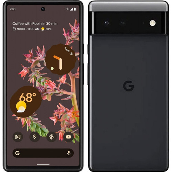 Google Pixel 6 - Dual SIM 128GB, 8 GB RAM, 5G Stormy Black Unlocked (Renewed),