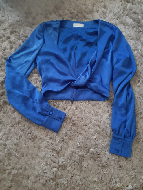 KOOKAI blue wrap long sleeve top