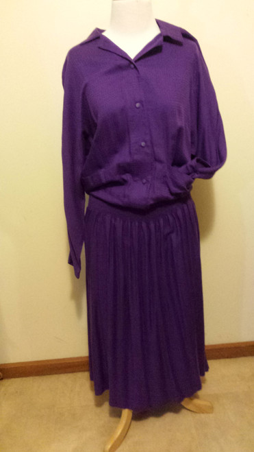 DAVID LAWRENCE Purple 70s cotton house dress