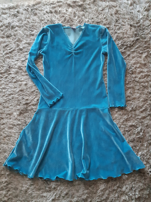 Vintage Y2K teal velvet dress