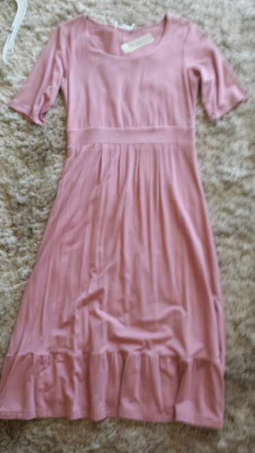 MIKA ROSE blush cotton dress