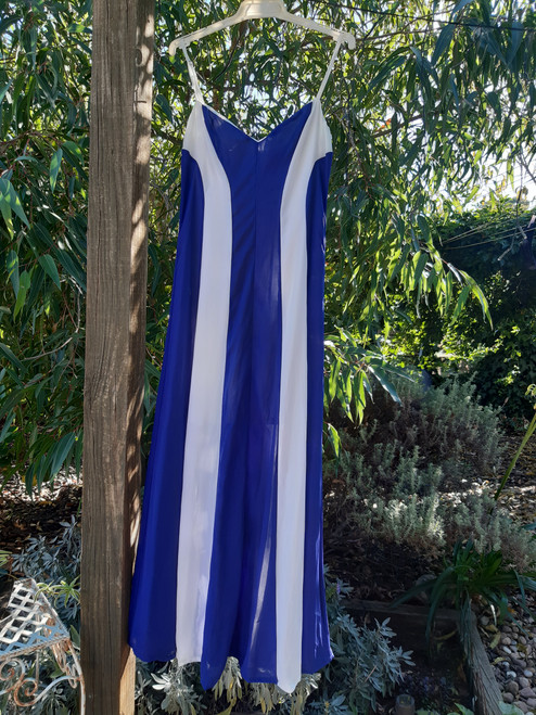 Y2K maxi dress - blue/white panel