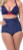 Unique Vintage Monroe Bikini Bottom - Blue & Red
