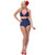 Unique Vintage Monroe Bikini Top - Blue & Red