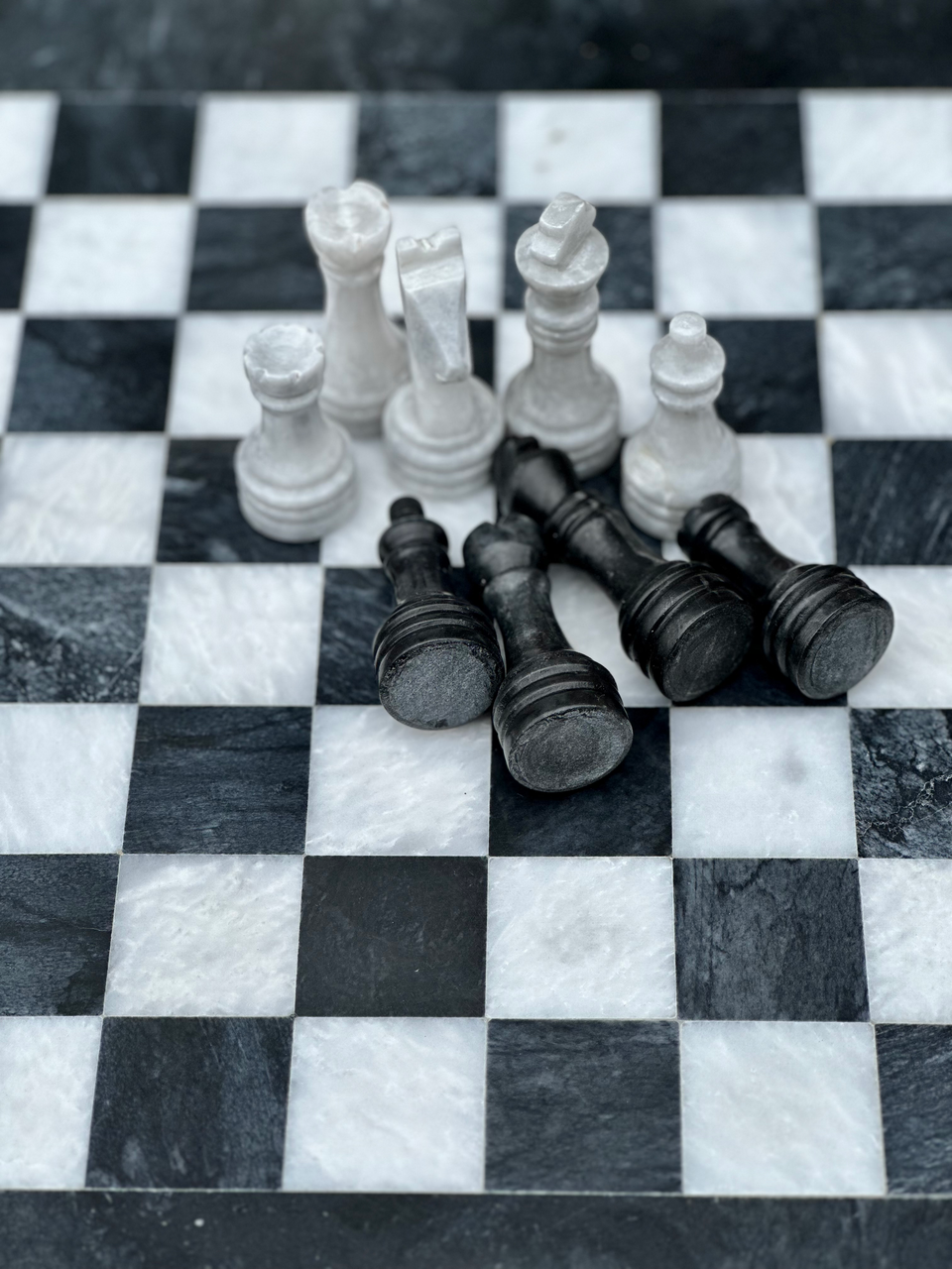 Black and White Onyx Marble Chess Set 15 Inches with Storage – view 8