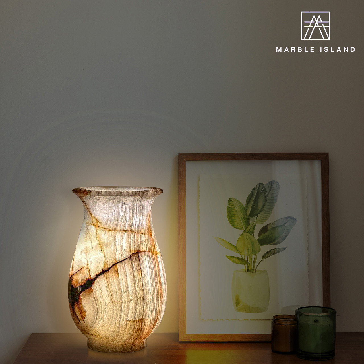 Marble Island Unique Onyx Lamp - MoonGlow – view 6