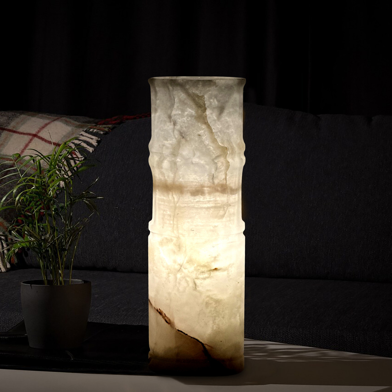 Marble Island Onyx Lamp Handcrafted - Luminary Bamboo – view 6