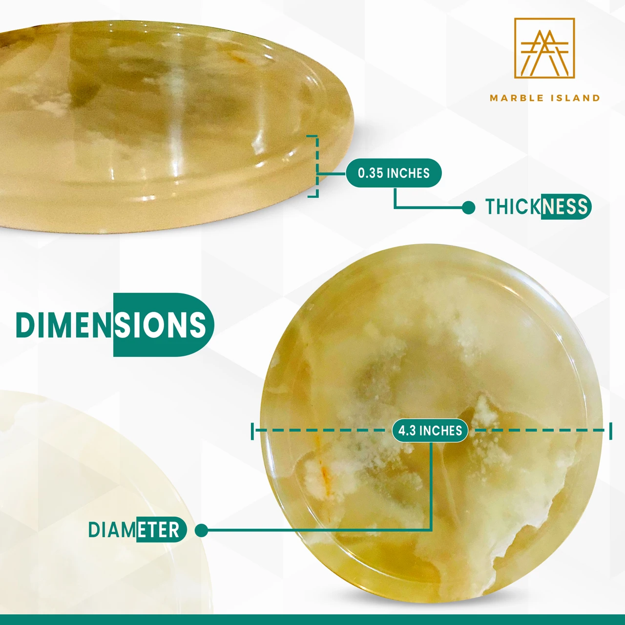 Green Onyx Tea Coasters with Holder - Set of 6 – view 5