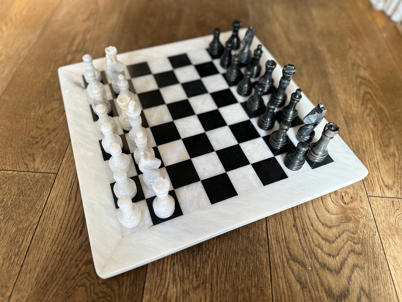 UMAID Handmade Marble Chess Set Game with Luxury Storage Box, Chess Board  12” White & Black Onyx Marble Chess Sets & Marble Chess Pieces, Unique  Chess