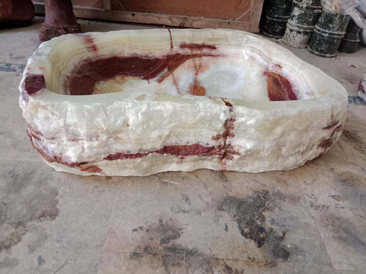Green and Burgundy Onyx Countertop Sink – view 5