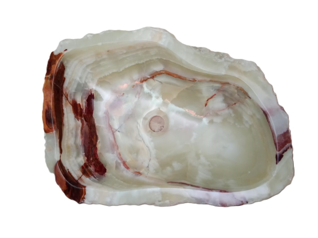 Green and Red Onyx Washbasin - Rustic Edge