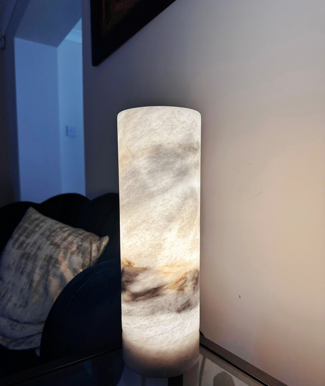 White Onyx Lamp Handcrafted - GlowNest