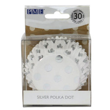 Silver Polka Dot Cupcake Liners 
