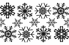 Large Snowflakes Wooden Rolling Pin