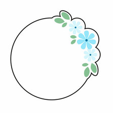 Circle with 1 Flower Cookie Cutter - Style 1