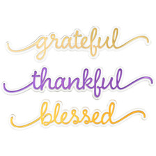 Thankful, Grateful, Blessed Layon Cake Topper (3pc)