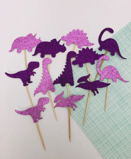 Dinosaur Cupcake Toppers Purple (12pc)