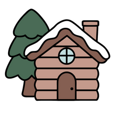 Log Cabin with Tree Cutter