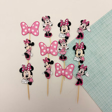 Pink Minnie Mouse Cupcake Toppers (12pc)