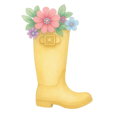 Rainboot with Florals Cutter