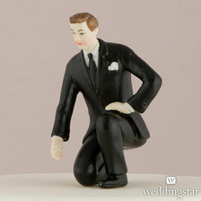 ''Lending a Hand'' Groom Wedding Cake Topper