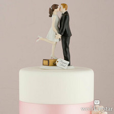 A Kiss and We're Off! Wedding Cake Topper