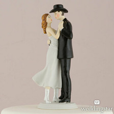 ''Sweet Western Embrace'' Wedding Cake Topper