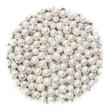 Silver 6mm Round Dragees Bulk ( 100 g )