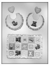 Baby Quilt and Bib Chocolate Mold*