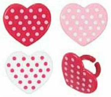 Polka Dot Heart Cake or Cupcake Topper ( 6 pc )*