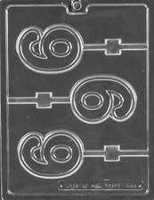 Number 6 Chocolate Mold Lolly 