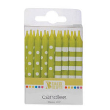 Lime Green Polka Dot / Stripe Candle Mini ( 16 pcs )*