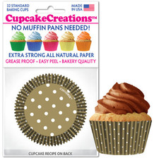 Gold Polka Dots Cupcake Liners ( 32 pc )