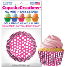 Raspberry Polka Dots Cupcake Liners ( 32 pc )