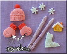 Skiing Assorted Silicone Mold*