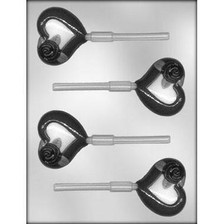 Valentines Hearts w/Rose Chocolate Mold Lolly