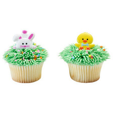 Bunnies & Chicks Cake and Cupcake Toppers ( 6 pc )